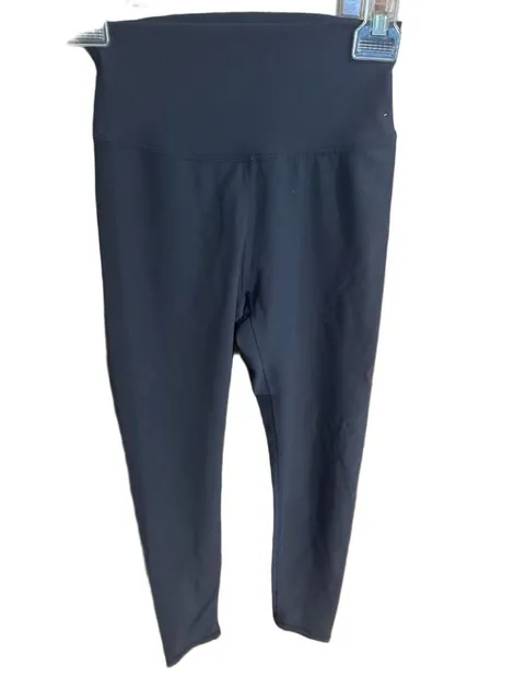 Wilo The Label Leggings Size S Blue Ribbed High Waisted
