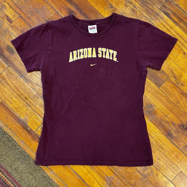 Nike Arizona State T-Shirt Size M(8-10) Maroon Slim Fit NCAA