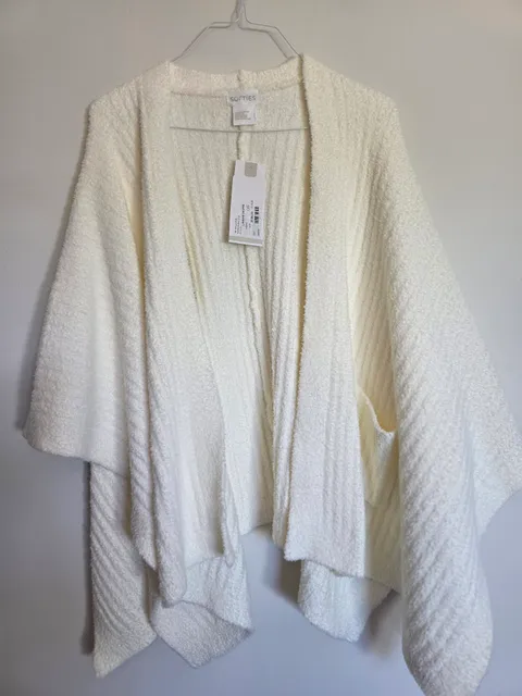Softies Solid Rib Kimono One Size Marshmallow Cardigan