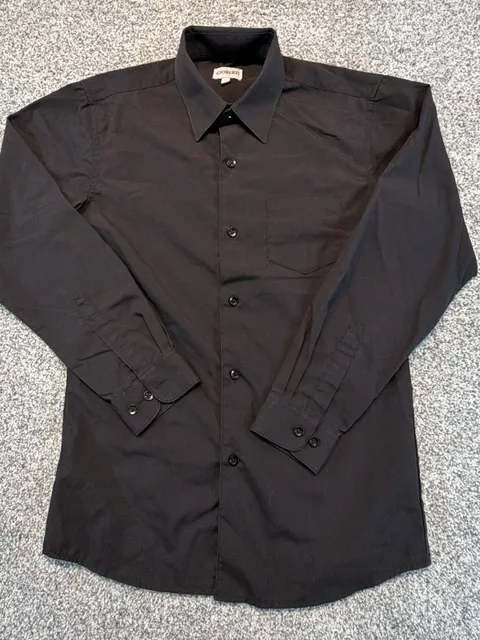 Gioberti Black Long Sleeve Dress Shirt Size 12 Pocket Button Down