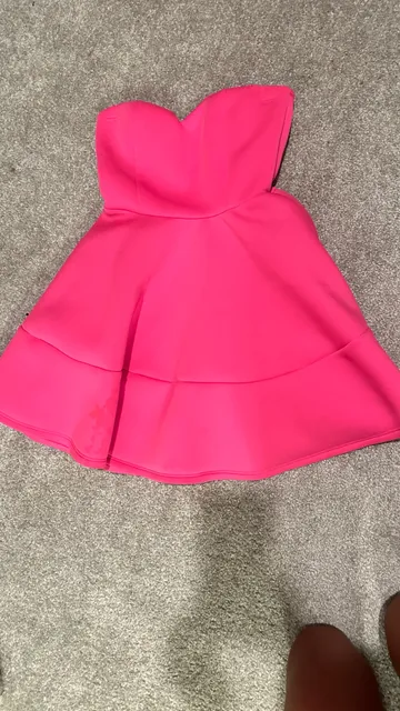 Windsor Strapless Flare Mini Dress Size M Hot Pink