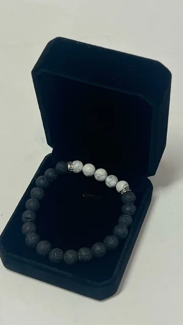 Lava Stone Bead Bracelet with Gift Box