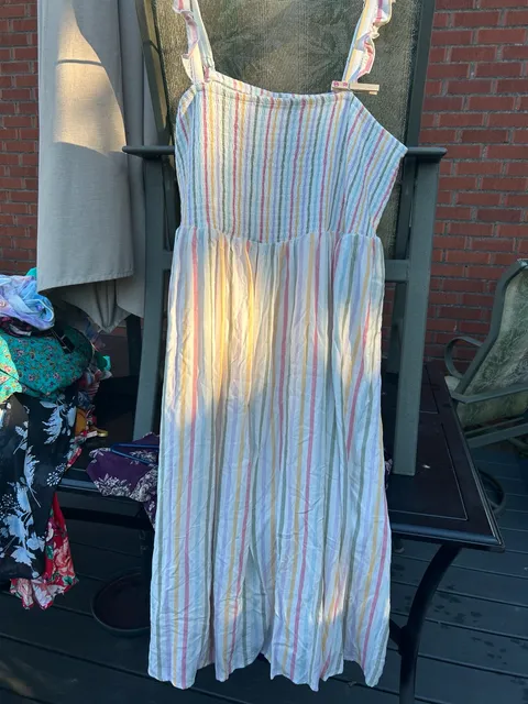Plus Size - Midi Challis Smocked Tiered Dress -