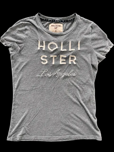 Hollister Los Angeles Logo T-Shirt Size M Gray Short Sleeve Graphic Tee