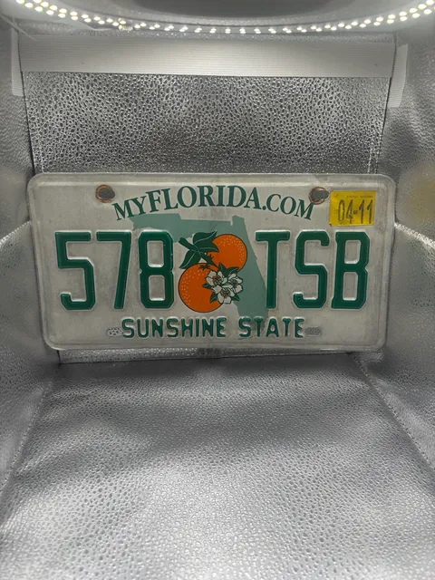 Vintage Florida License Plate Sunshine State Orange