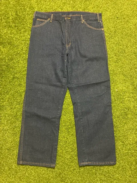 Dickies Relaxed Fit Jeans 38x29 Dark Wash Cotton Denim