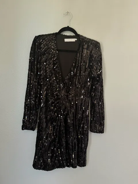 ASTR The Label Paris Sequin Dress Size S Black