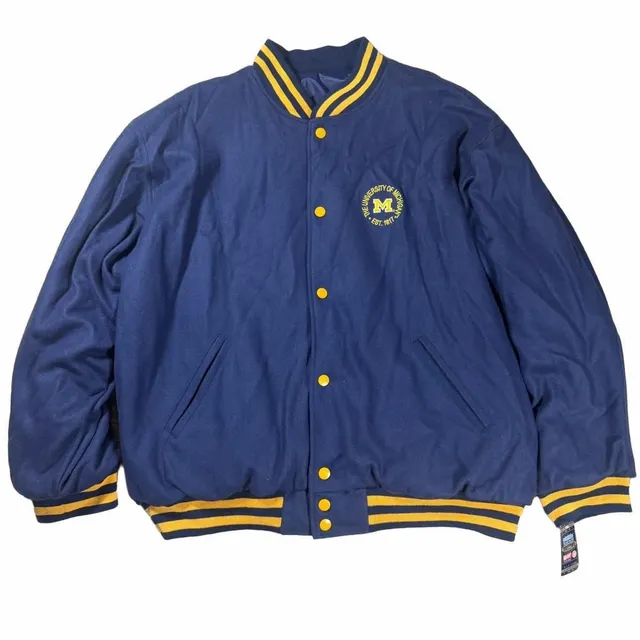 DEADSTOCK Y2K Steve and Barrys 2XL Michigan Jacket Maze Blue