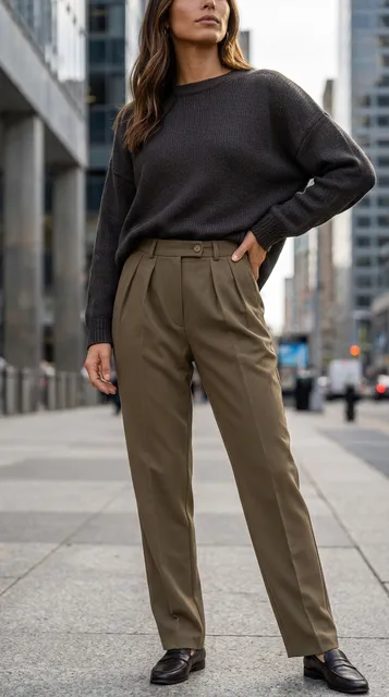 Paolo Fabiano Wool Dress Pants -Taupe Pleated Made in Italy