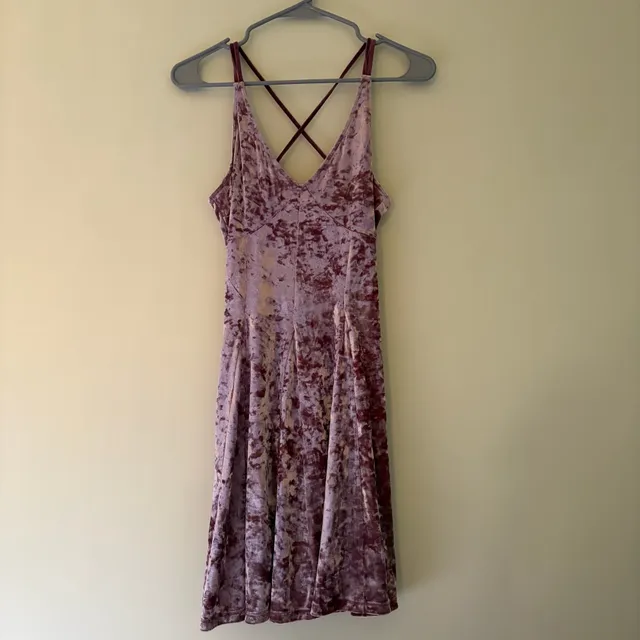 American Eagle Outfitters Dress Sz M Crushed Velour Skater Mini ...,
