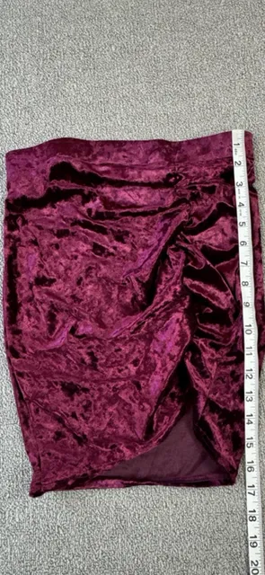 Lulus Velvet Ruched Mini Skirt Size Xs Burgundy