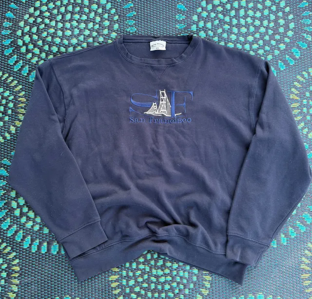 Spring Mountain San Francisco Sweatshirt Size XXL Blue Embroidered Vintage