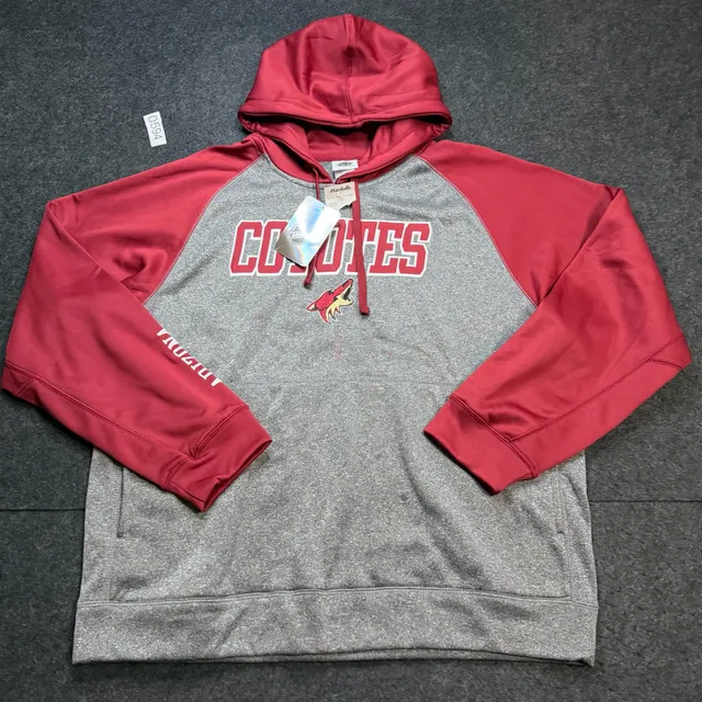 NHL Arizona Coyotes Hoodie Size XL Gray Red Pullover Sweatshirt