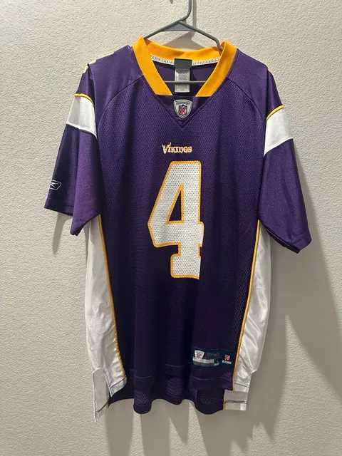 Reebok Minnesota Vikings Brett Favre 4 NFL Jersey Size L Purple