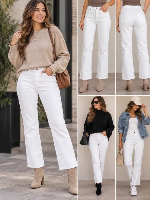Caslon White Straight Leg Jeans large/10P 32x27