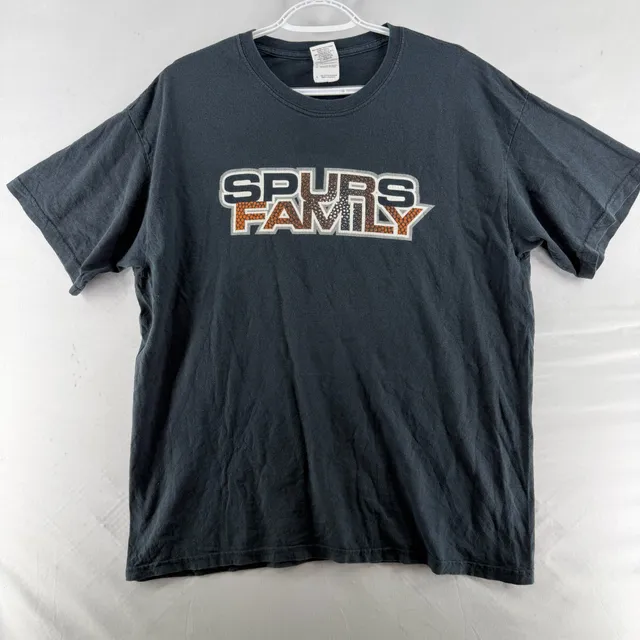 1683 Gildan Spurs Family T-Shirt Size L Black Graphic Cotton
