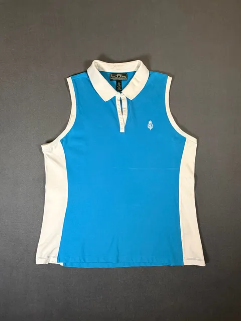 Lauren Active Ralph Lauren Sleeveless Polo Size XL Blue White
