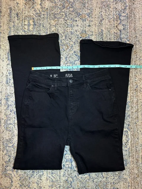 Ana A New Approach High Rise Flare Jeans Size 10 Black Denim Pants