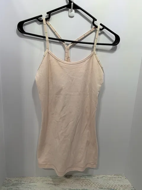Lululemon Power Y Tank Top Light Pink Striped Straps