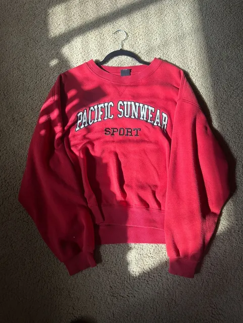 Y2K streetwear Pacific Sunwear Sport Red Embroidered Crewneck Sweatshirt