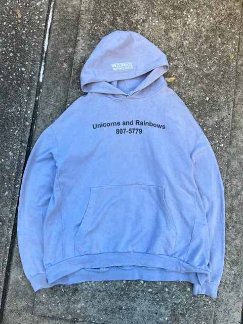 Vetements Vetements ss18 unicorns and rainbows print hoodie men’s 