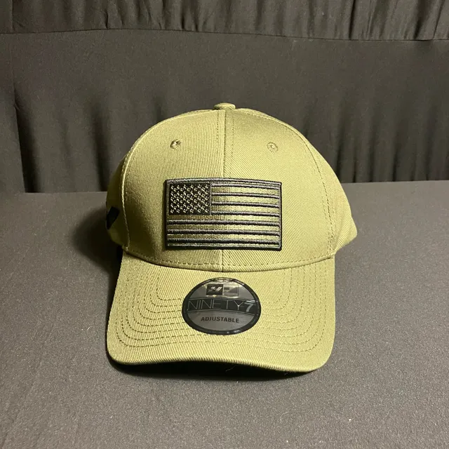 Heskins American Flag Tactical Baseball Cap Olive Green
