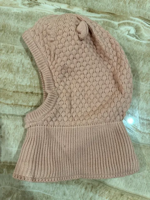 H&M Fleece-Lined Balaclava Size 3/4T Pink Bear Ears