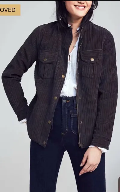 Faherty Acadia Utility Corduroy Jacket Size M Washed Black