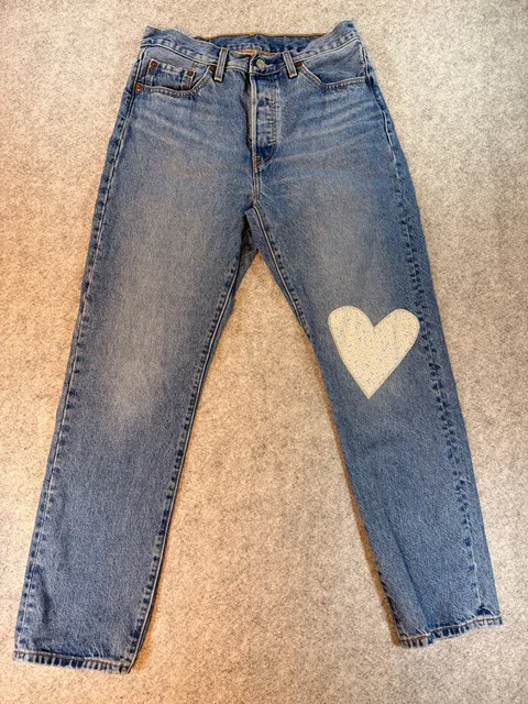 Levi's 501 150th Anniversary Edition Jeans 29x30 Straight Leg Heart Patch