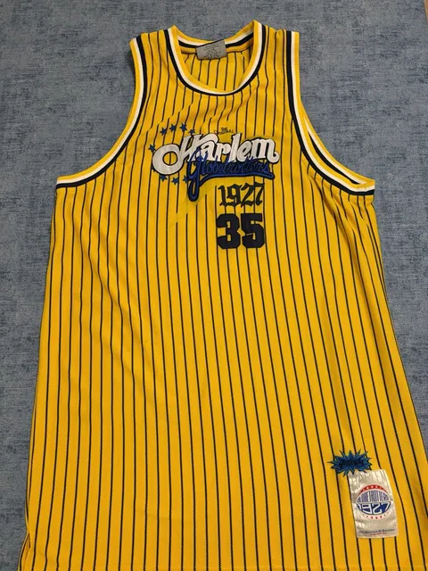 Platinum Fubu Harlem Globetrotters Jersey Size XL Yellow Pinstripe