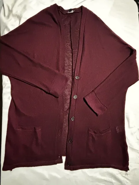 AEO Burgundy Button down  Cardigan Sweater XL 