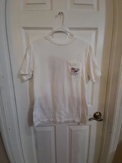 Vineyard Vines 145th Kentucky Derby Pocket T-Shirt Size XS White
