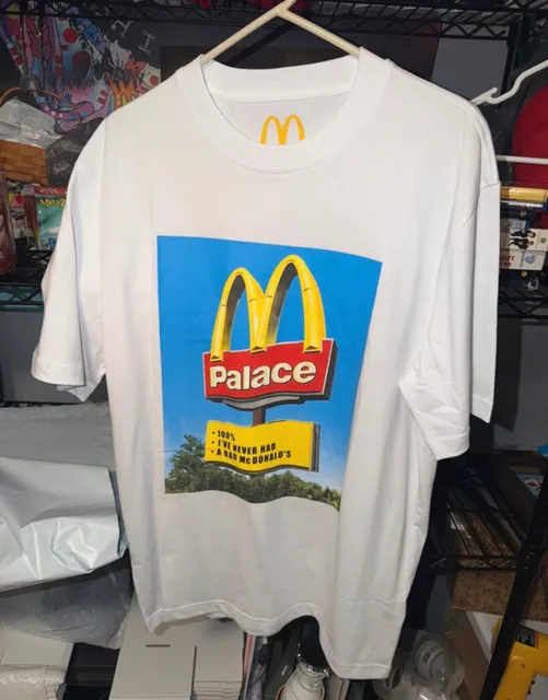 Palace x McDonald's T-Shirt Size L White Graphic Tee