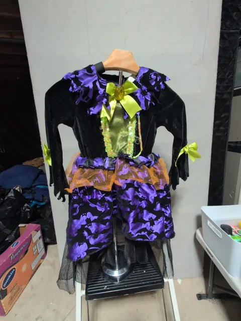 Target Halloween Witch Costume Dress Bat Pattern Girls 5/6