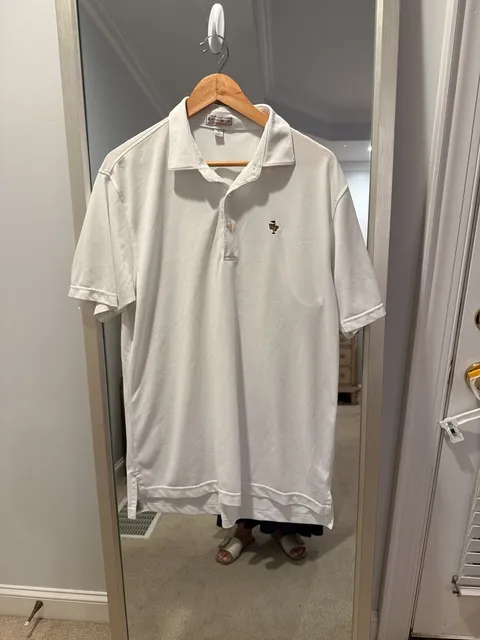 Peter Millar Polo Shirt Size L White Summer Comfort