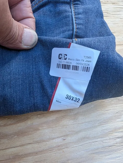 CRC Men's Slim Fit Jeans 30x32