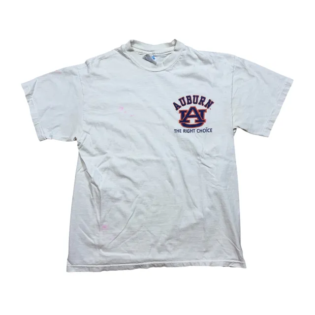 Vintage Auburn Tigers College T-Shirt White Single Stitch M