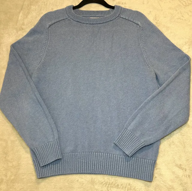 J.Crew Knit for J.Crew Cotton Sweater Size M Blue Crewneck Pullover