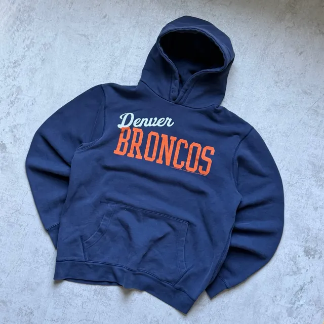 Junk Food Denver Broncos Hoodie Size L Navy Blue NFL Sweatshirt