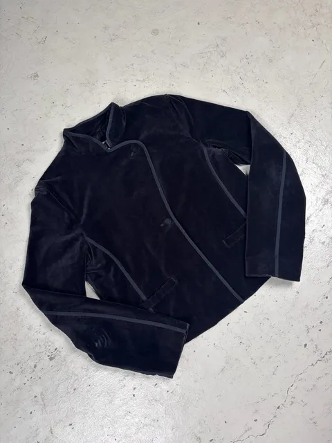 Gap Velvet Jacket Size 6 Black Mock Neck Button Blazer