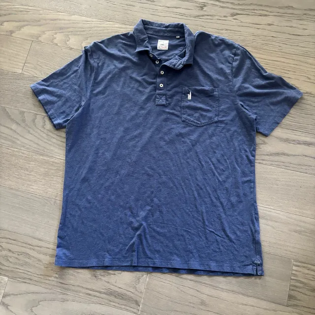 Johnnie-O Polo Shirt Size XXL Blue Pocket Short Sleeve Cotton
