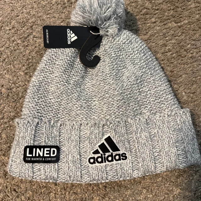 Adidas Recon 3 Ballie Pom Beanie Gray New Lined