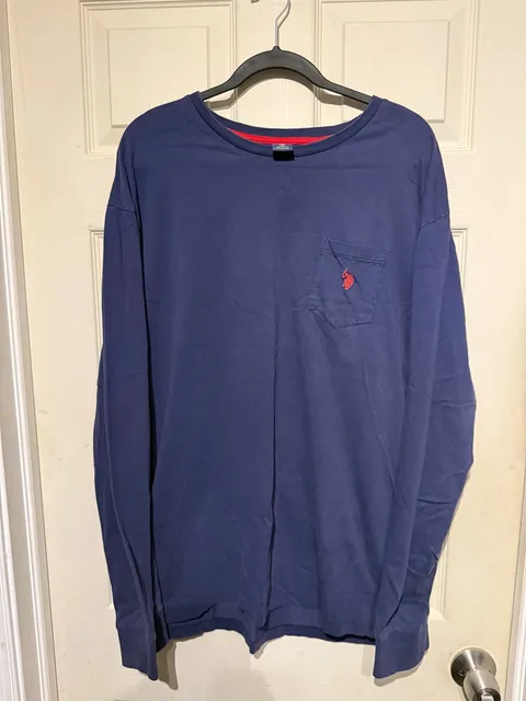 U.S. Polo Assn. Long Sleeve Pocket T-Shirt Size XXL Blue Cotton Logo