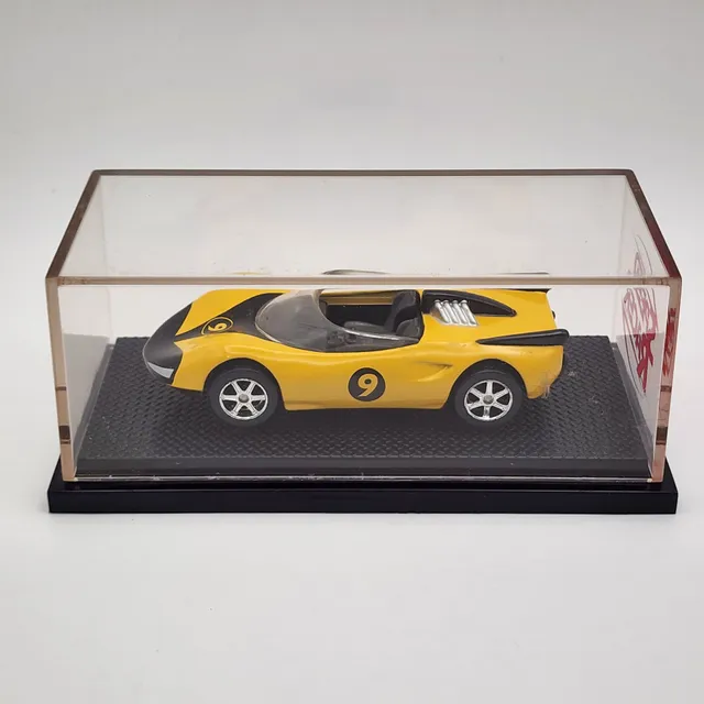 Speed Racer Diecast Model Car #9 Yellow In Display Case