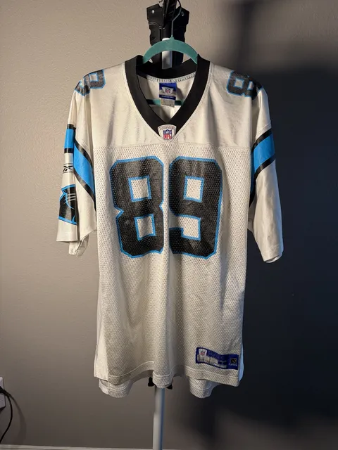 Reebok Carolina Panthers Steve Smith 89 Jersey Size L White