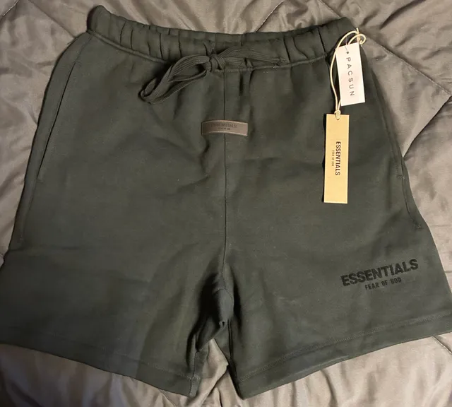 Essentials Fear of God Fleece Shorts SML Size Black Pacsun