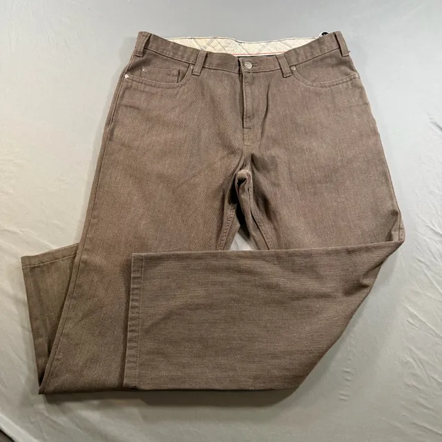 Kenneth Cole New York Men's Brown Textured 5 Pocket Pants 36x29