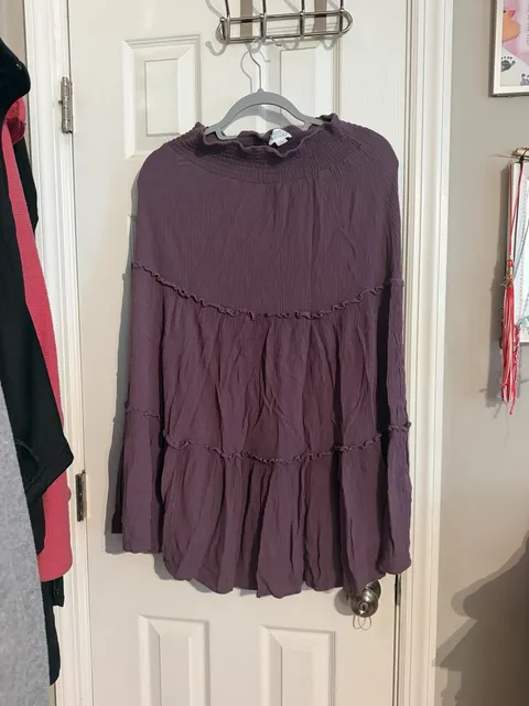 Market & Spruce Tiered Skirt Size M Purple Smocked Maxi