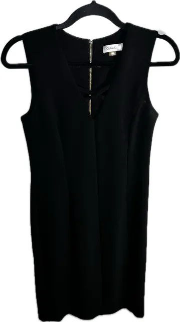 Calvin Klein V-Neck Sheath Dress Black