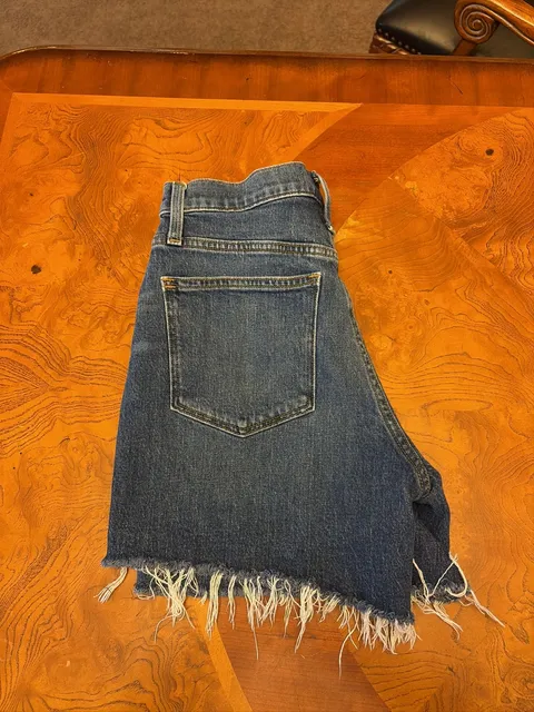 Madewell High-Rise Denim Shorts Size 26 Blue Raw Hem Cutoff